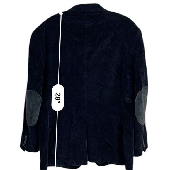 Stafford 42S Classic Fit CORDUROY w/ Elbow Patches Sport Coat Blazer  Blue Mens - Picture 11 of 16